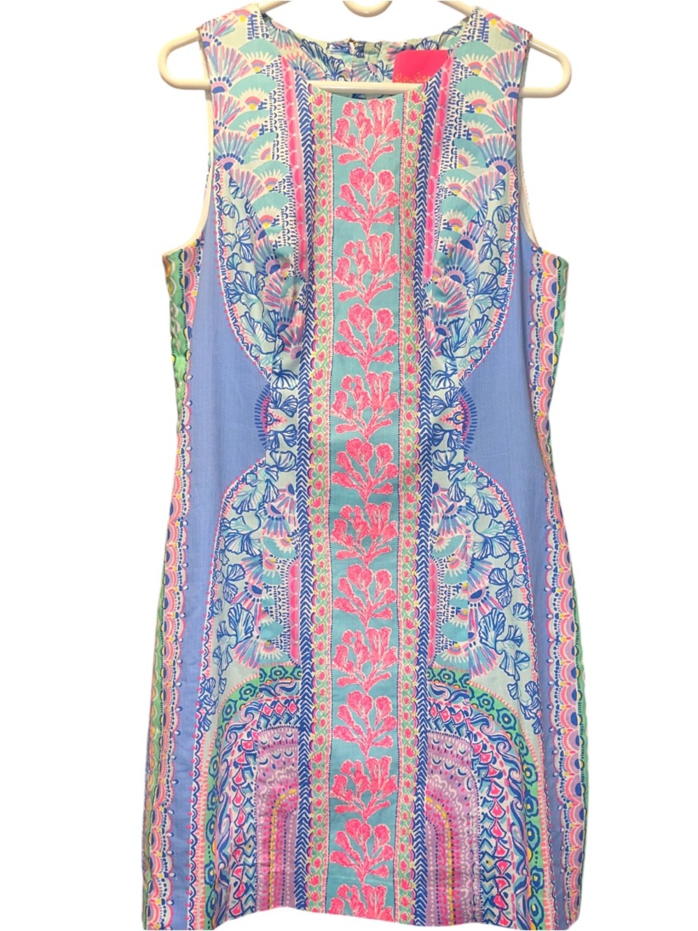 Lilly Pulitzer Blue, Pink and Aqua Printed Shift Dress